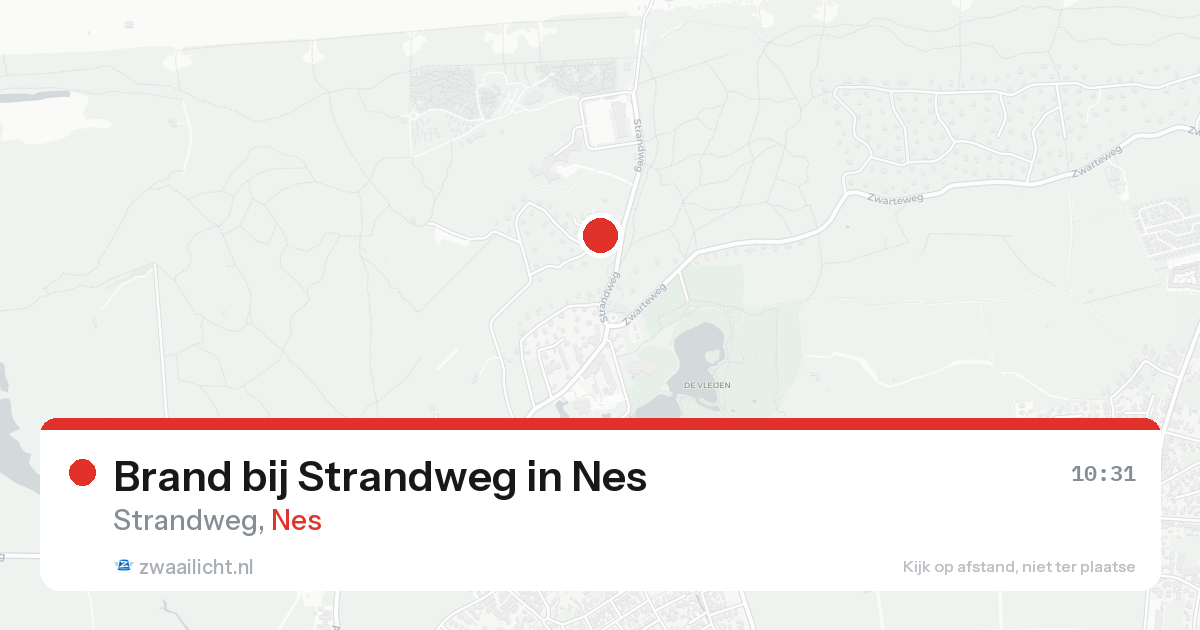 Brand bij Strandweg in Nes — 22 aug 2026