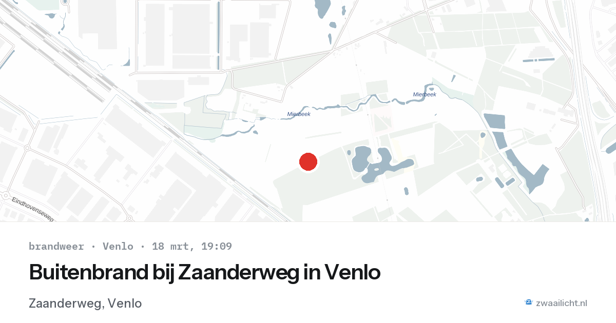 Buitenbrand bij Zaanderweg in Venlo — 18 mrt 2026