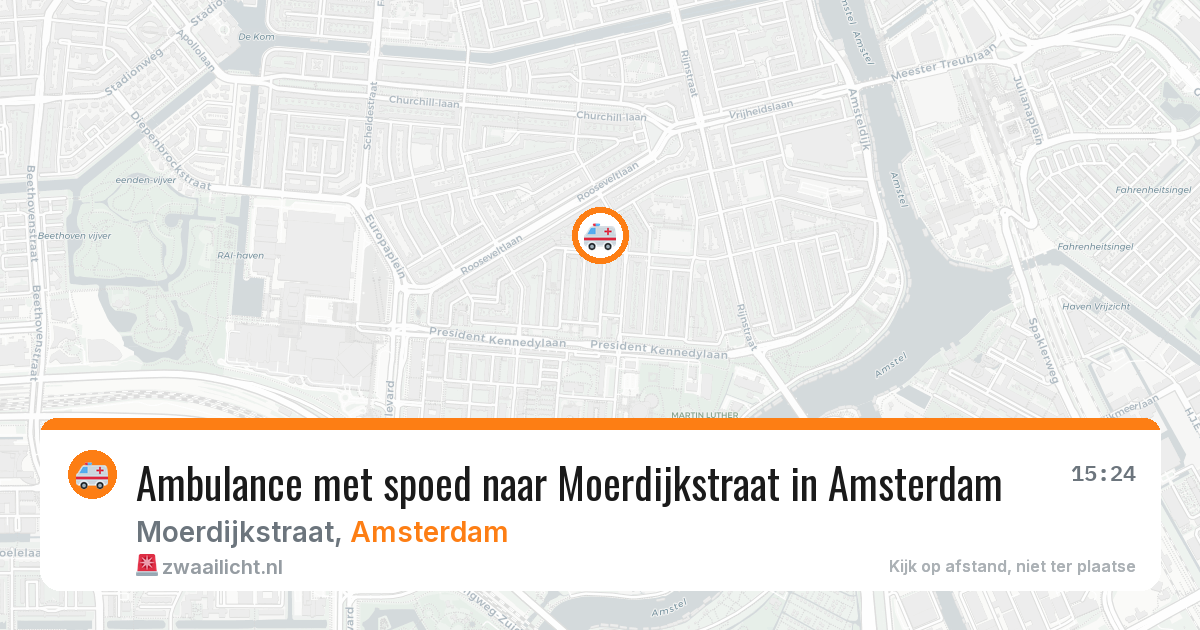 Ambulance met spoed naar Moerdijkstraat in Amsterdam — 16 mei 2026
