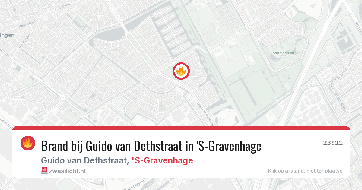 Brand bij Guido van Dethstraat in 'S-Gravenhage — 29 jun 2026
