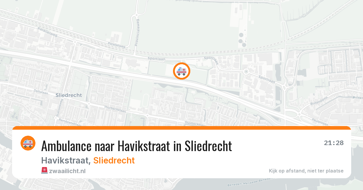 Ambulance naar Havikstraat in Sliedrecht — 21 mrt 2026