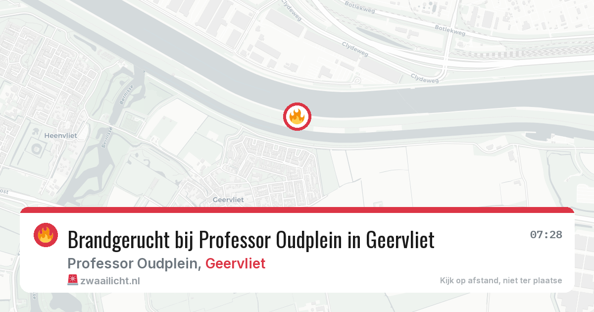 Brandgerucht bij Professor Oudplein in Geervliet — 25 feb 2026