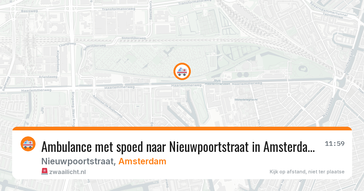 Ambulance met spoed naar Nieuwpoortstraat in Amsterdam — 9 aug 2026