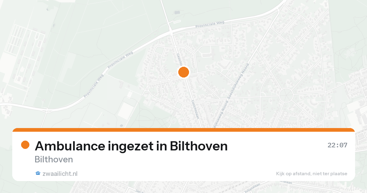 Ambulance ingezet in Bilthoven — 18 aug 2026