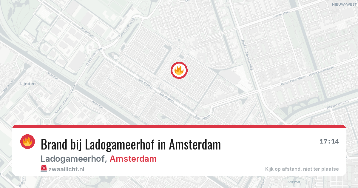 Brand bij Ladogameerhof in Amsterdam — 19 mrt 2026
