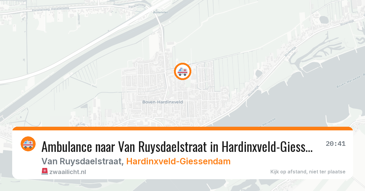 Ambulance naar Van Ruysdaelstraat in Hardinxveld-Giessendam — 22 jul 2026