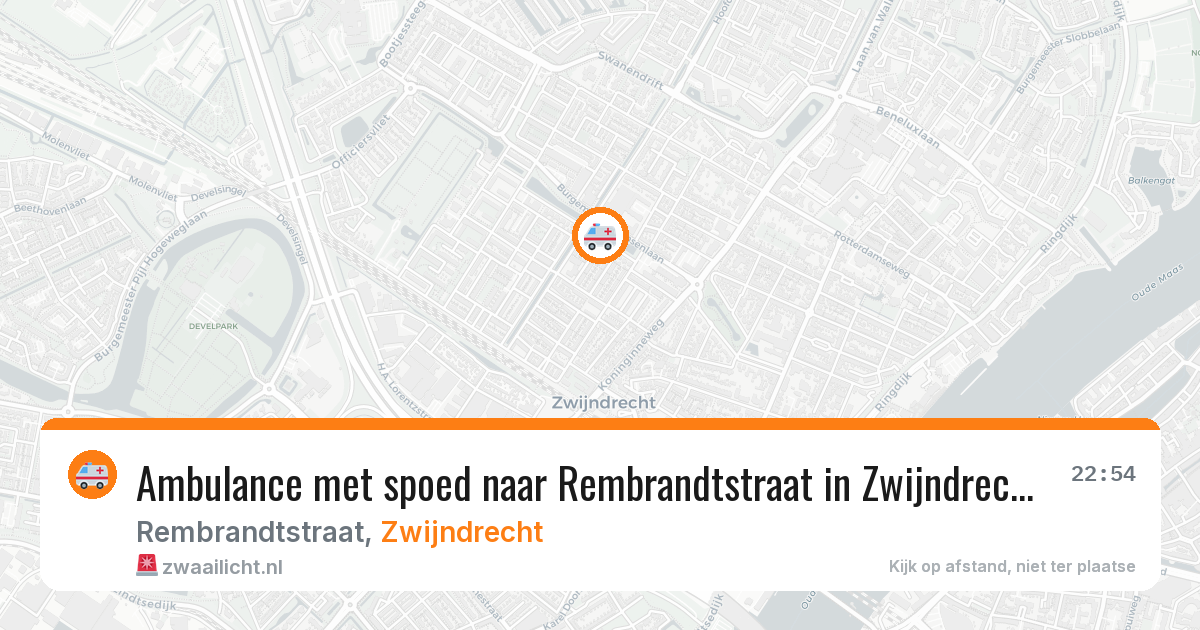 Ambulance met spoed naar Rembrandtstraat in Zwijndrecht — 7 aug 2026