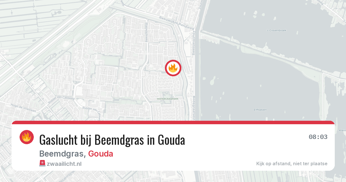 Gaslucht bij Beemdgras in Gouda — 23 mrt 2026