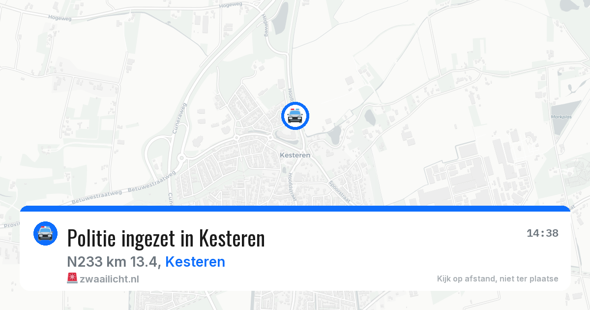 Politie ingezet in Kesteren — 25 jun 2026 | 🚨 Zwaailicht.nl