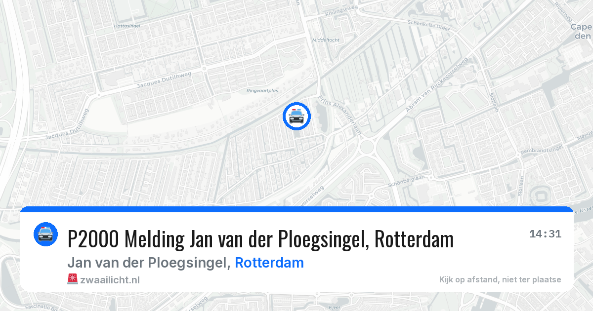 P2000 Melding Jan van der Ploegsingel, Rotterdam — 24 jun 2026