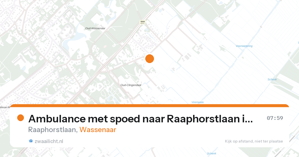 Ambulance met spoed naar Raaphorstlaan in Wassenaar — 27 aug 2026