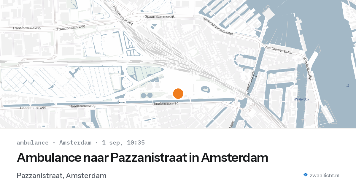 Ambulance naar Pazzanistraat in Amsterdam — 1 sep 2026