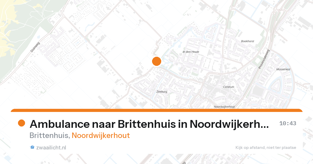 Ambulance naar Brittenhuis in Noordwijkerhout — 28 aug 2026