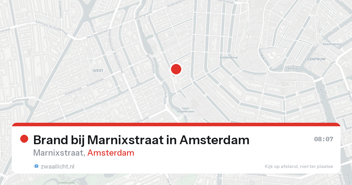 Brand bij Marnixstraat in Amsterdam — 1 jun 2026