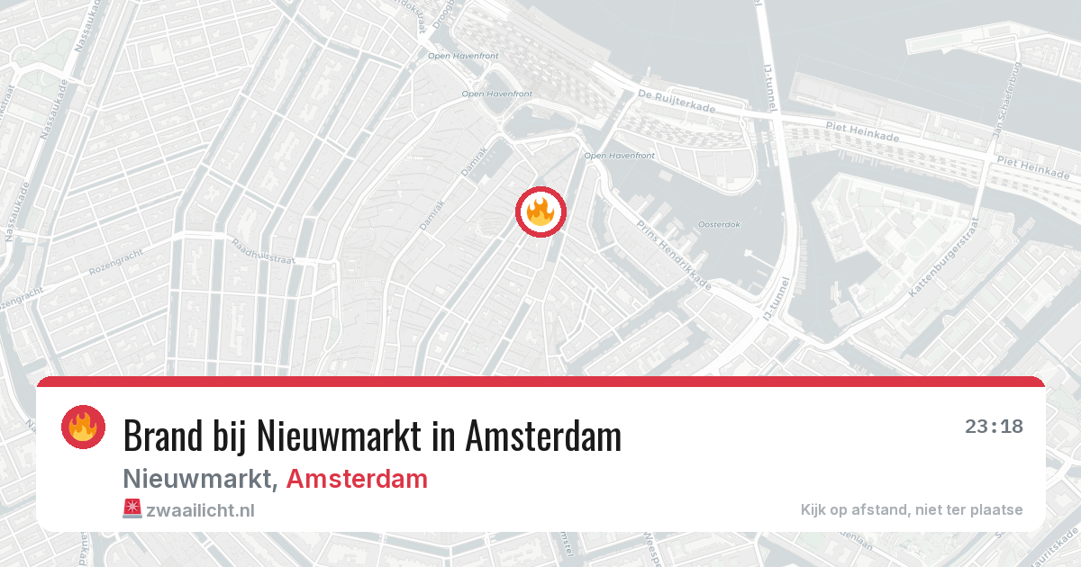 Brand bij Nieuwmarkt in Amsterdam — 19 mei 2026