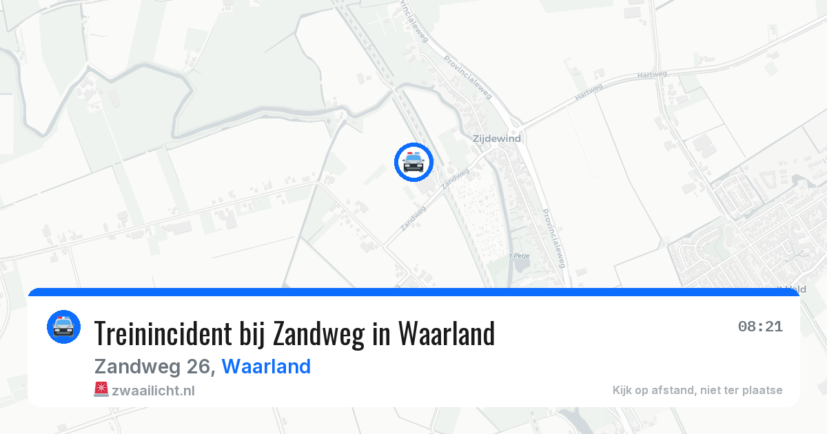 Treinincident bij Zandweg in Waarland — 7 jun 2026