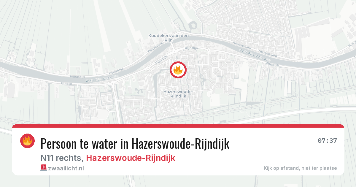 Persoon te water in Hazerswoude-Rijndijk — 30 jun 2026