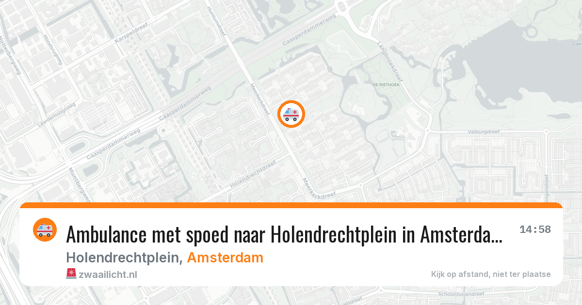 Ambulance met spoed naar Holendrechtplein in Amsterdam — 4 mrt 2026