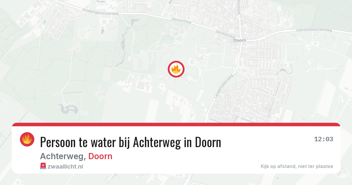 Persoon te water bij Achterweg in Doorn — 25 mrt 2026