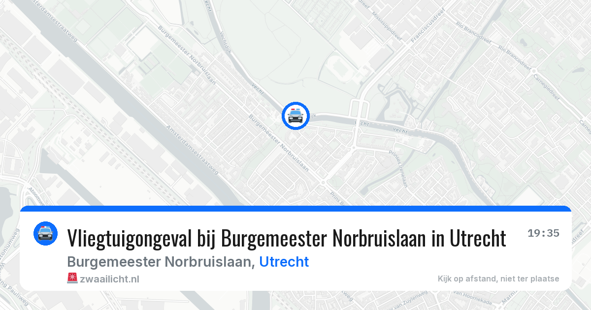 Vliegtuigongeval bij Burgemeester Norbruislaan in Utrecht — 8 jul 2026