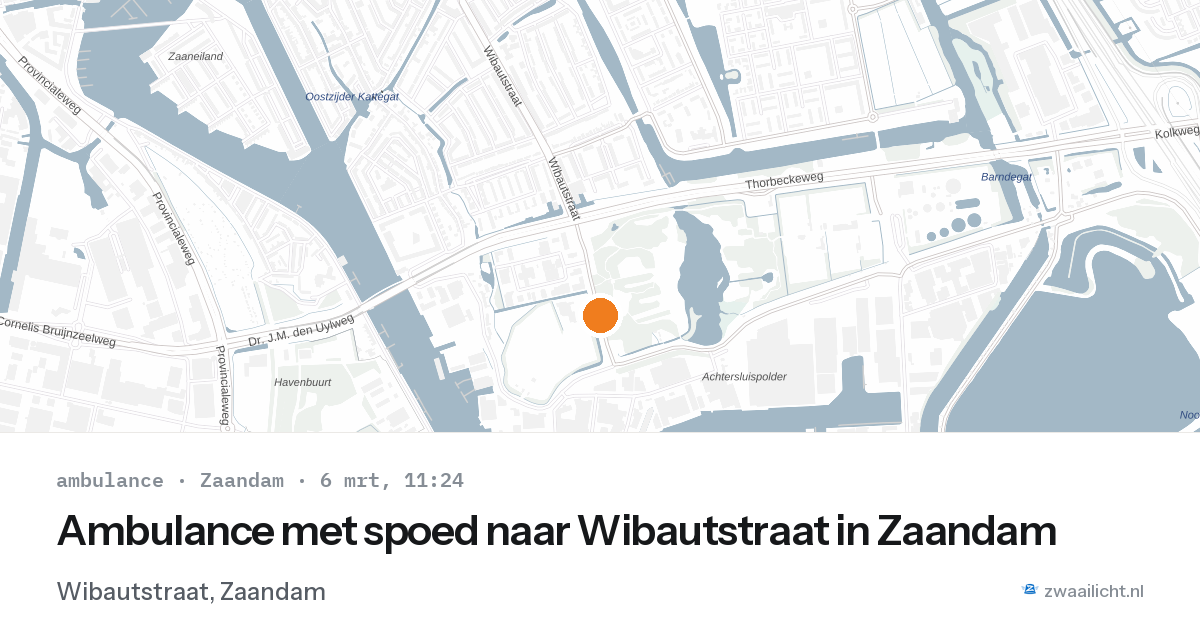 Ambulance met spoed naar Wibautstraat in Zaandam — 6 mrt 2026