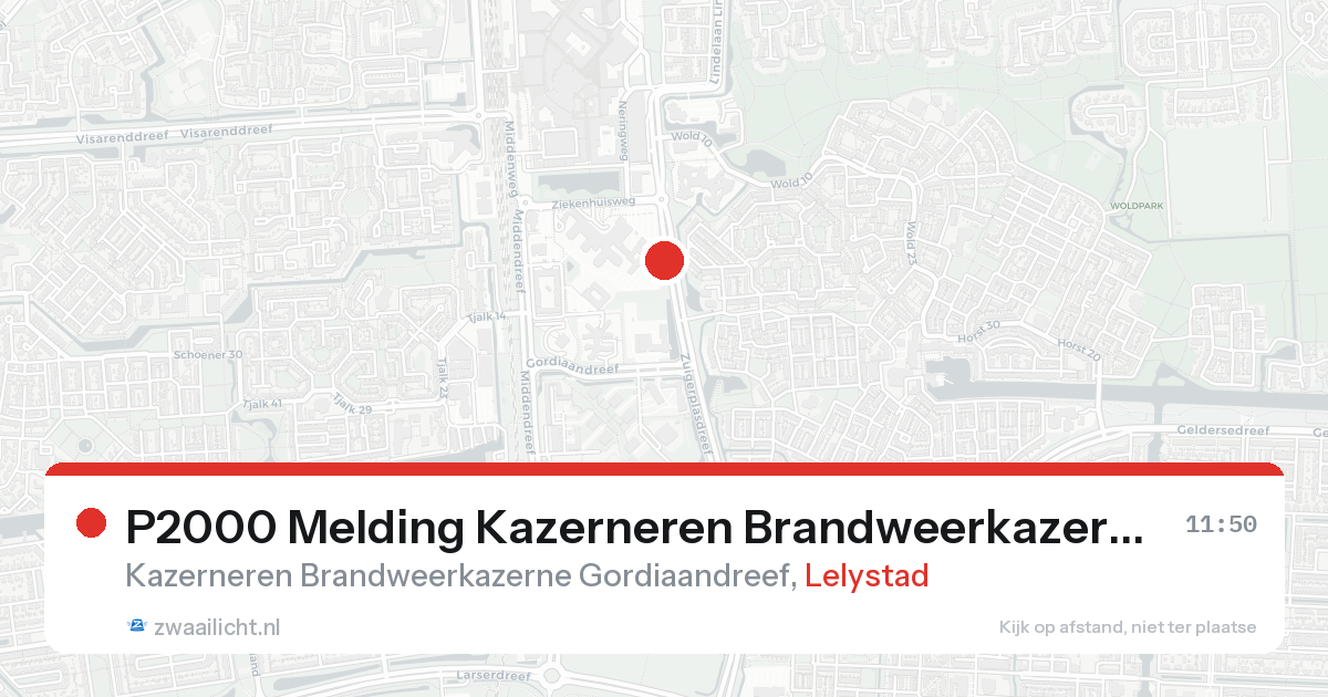 P2000 Melding Kazerneren Brandweerkazerne Gordiaandreef, Lelystad — 7 feb 2026