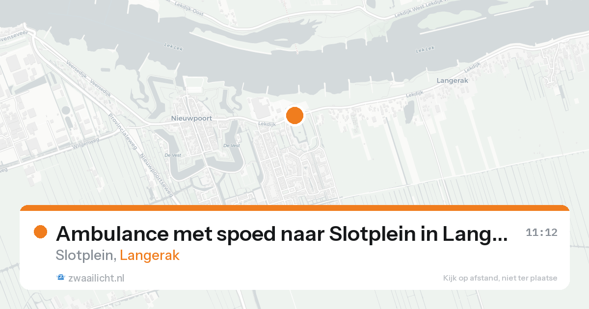 Ambulance met spoed naar Slotplein in Langerak — 15 aug 2026