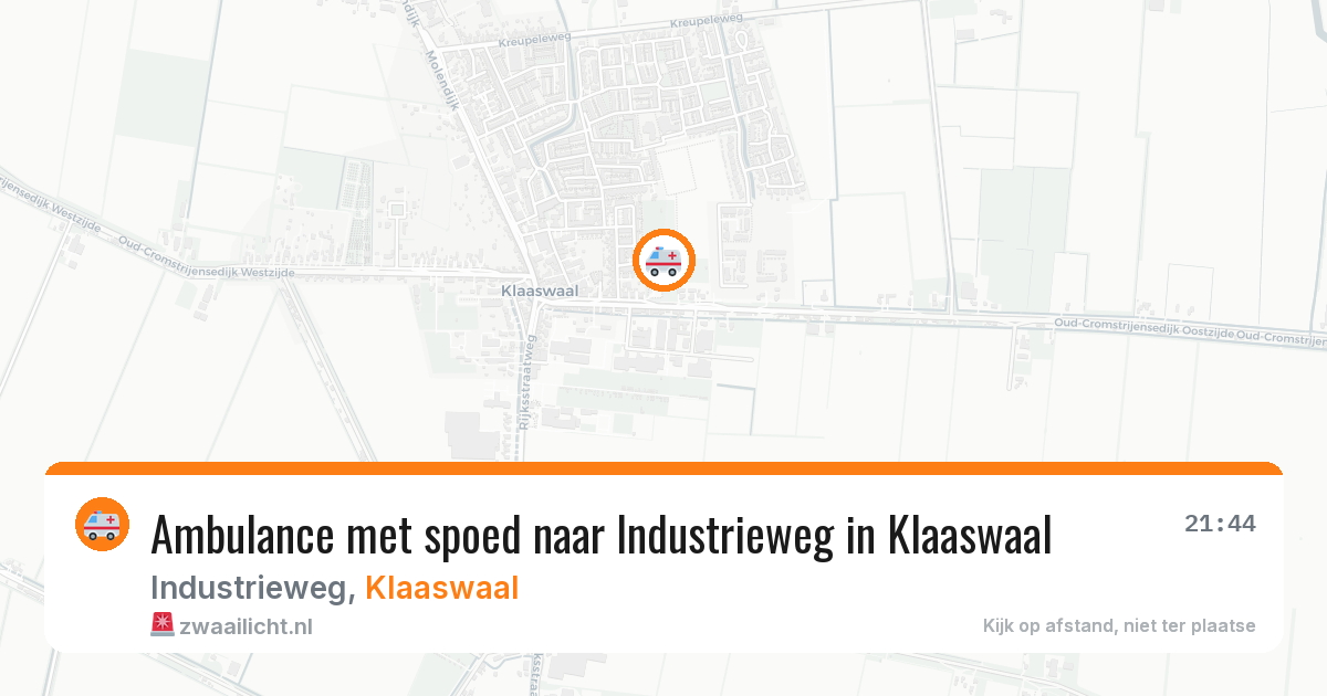 Ambulance met spoed naar Industrieweg in Klaaswaal — 2 jul 2026