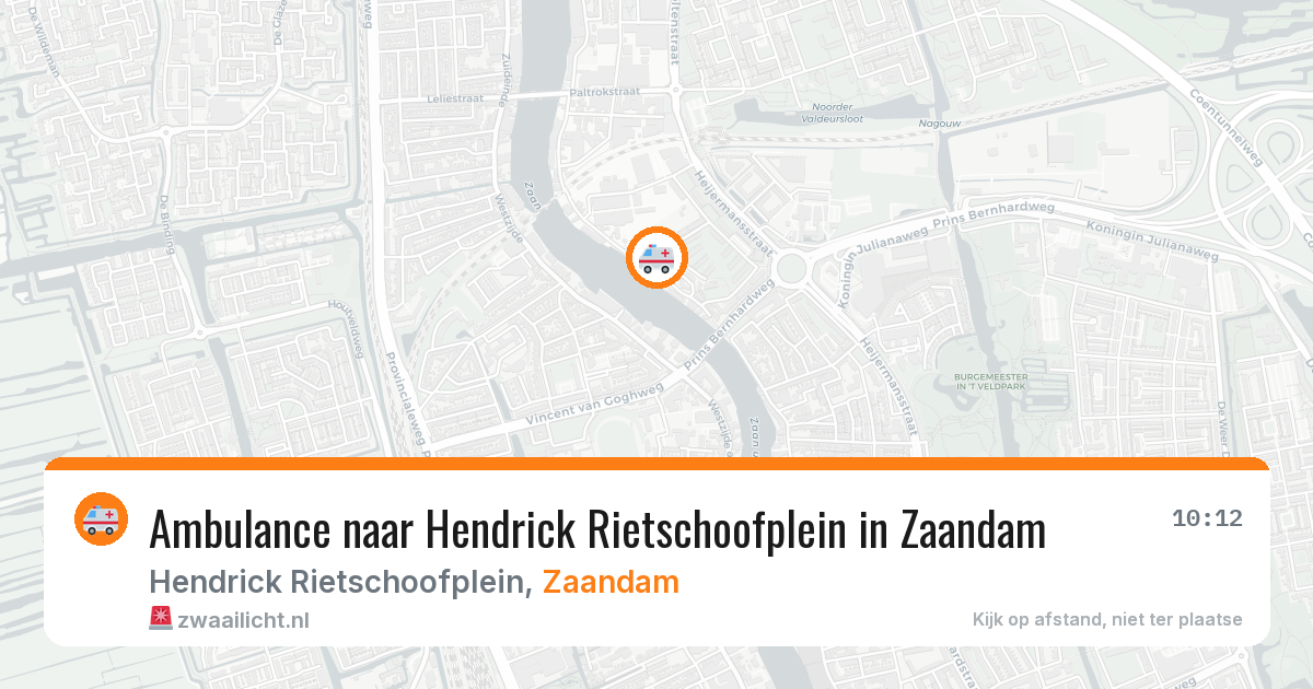 Ambulance naar Hendrick Rietschoofplein in Zaandam — 12 apr 2026