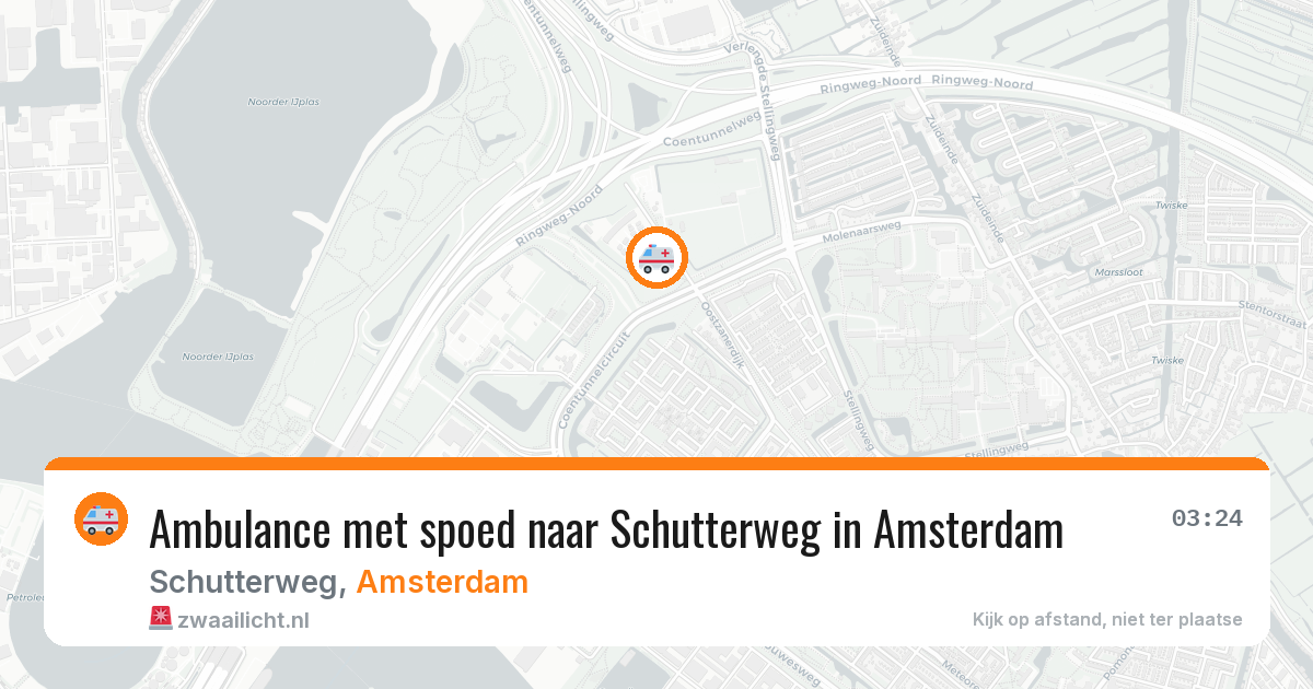Ambulance met spoed naar Schutterweg in Amsterdam — 15 jun 2026