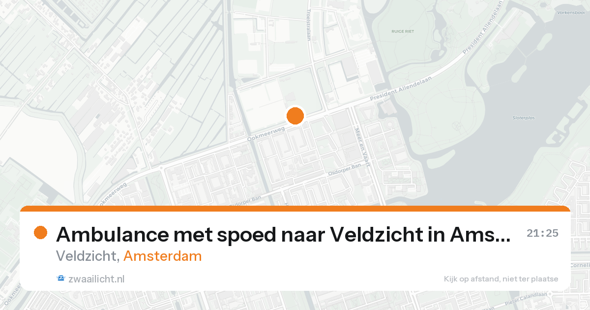 Ambulance met spoed naar Veldzicht in Amsterdam — 19 aug 2026