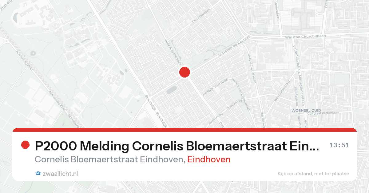 P2000 Melding Cornelis Bloemaertstraat Eindhoven, Eindhoven — 31 jan 2026