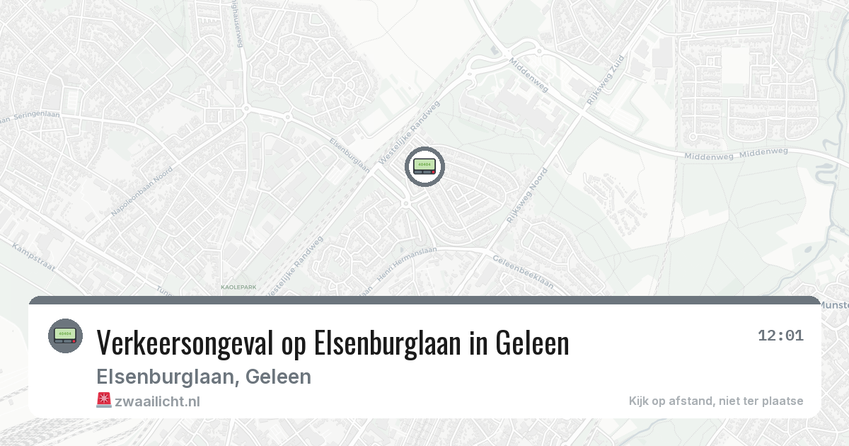 Verkeersongeval op Elsenburglaan in Geleen — 8 aug 2026