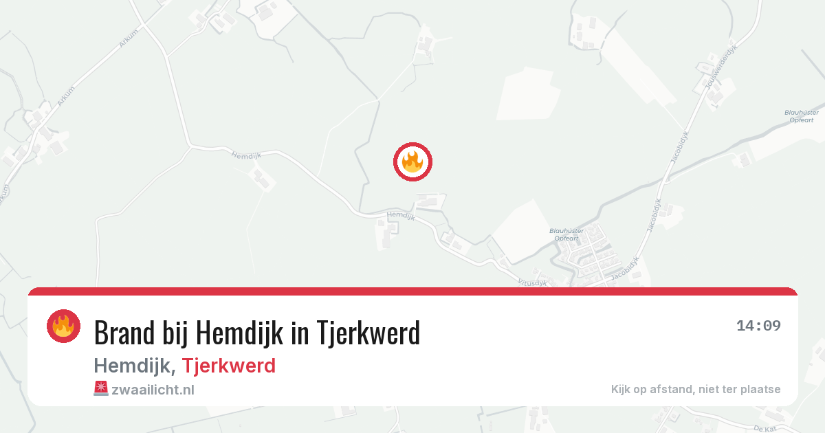Brand bij Hemdijk in Tjerkwerd — 26 jan 2026