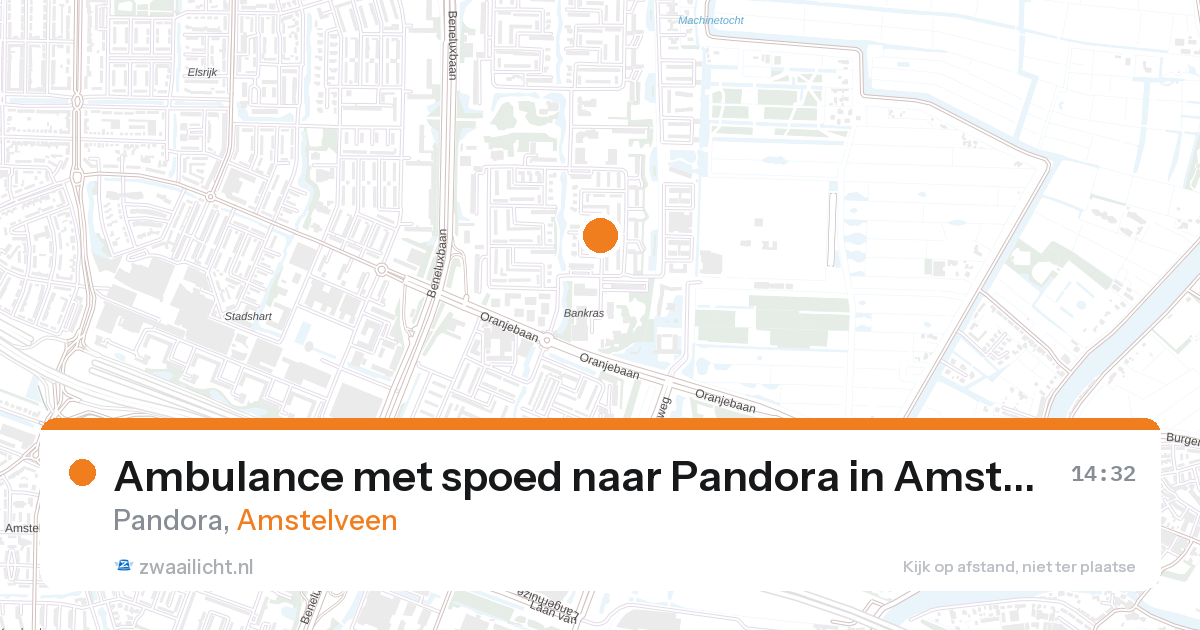 Ambulance met spoed naar Pandora in Amstelveen — 26 aug 2026