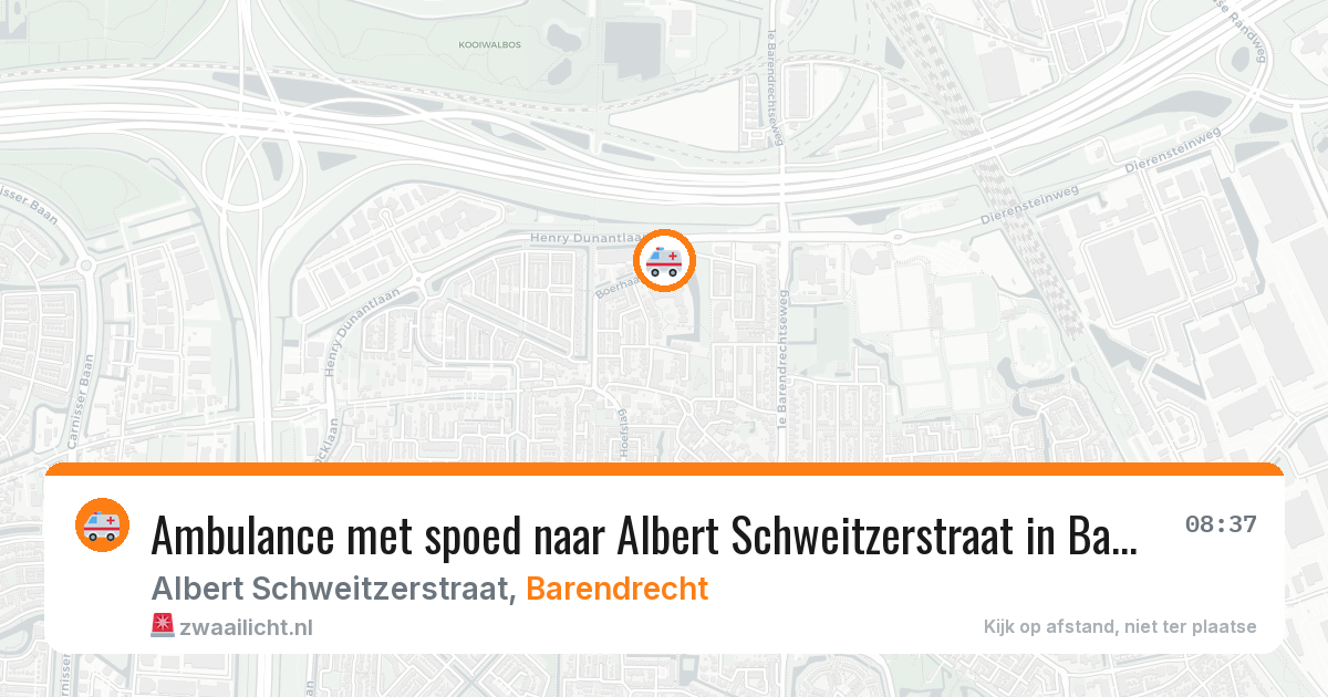 Ambulance met spoed naar Albert Schweitzerstraat in Barendrecht — 18 mrt 2026