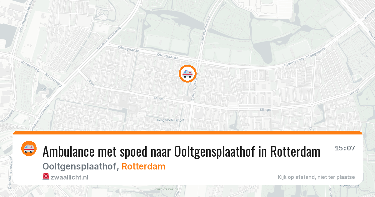 Ambulance met spoed naar Ooltgensplaathof in Rotterdam — 18 jul 2026