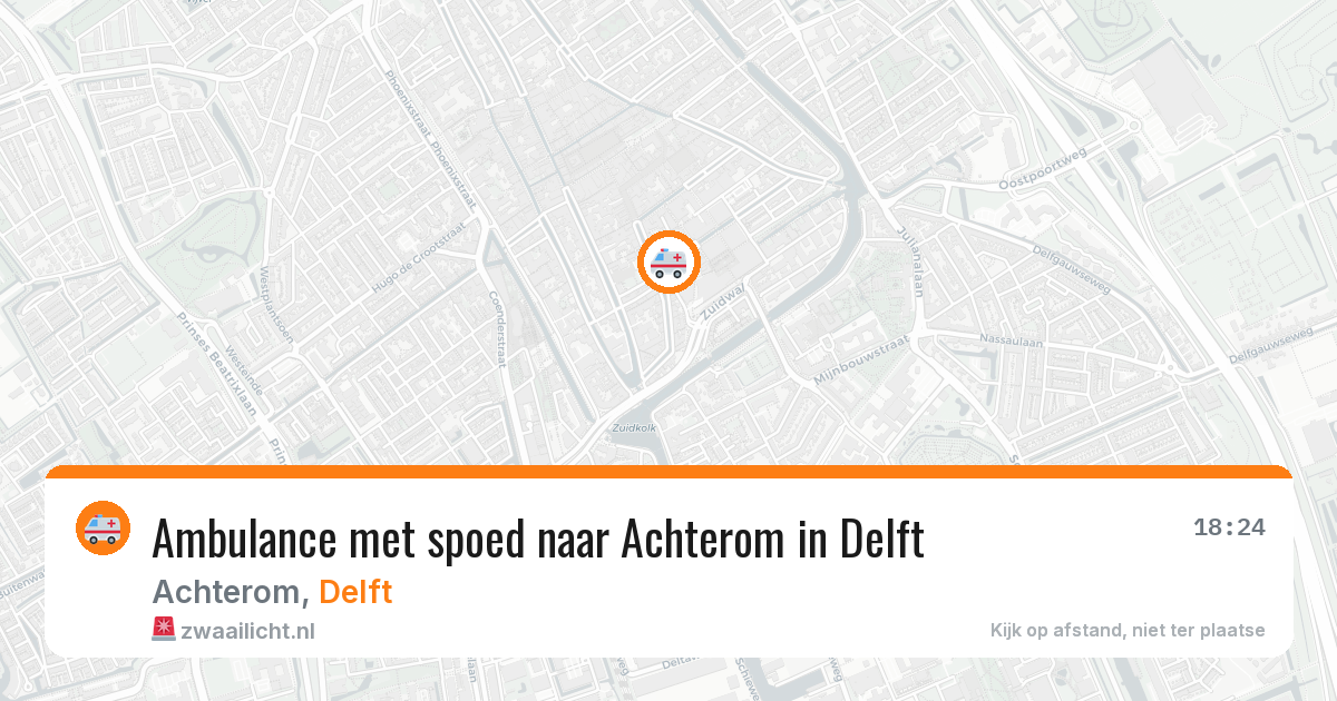 Ambulance met spoed naar Achterom in Delft — 24 jun 2026
