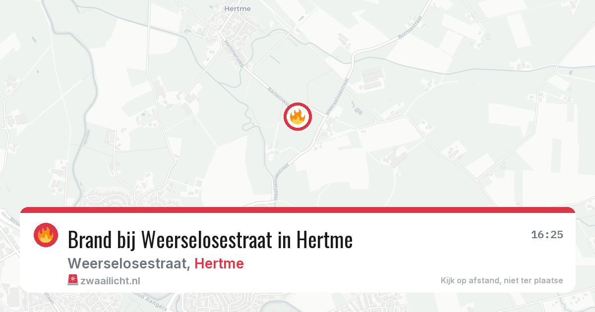 Brand bij Weerselosestraat in Hertme — 14 jun 2026