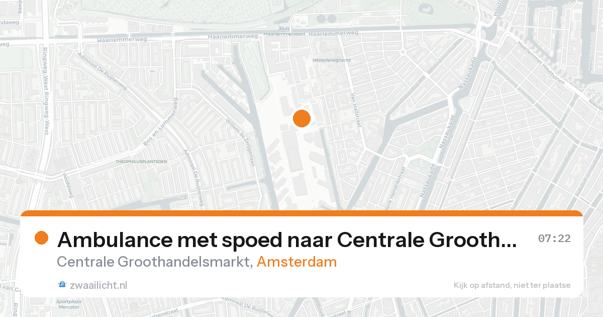 Ambulance met spoed naar Centrale Groothandelsmarkt in Amsterdam — 18 aug 2026