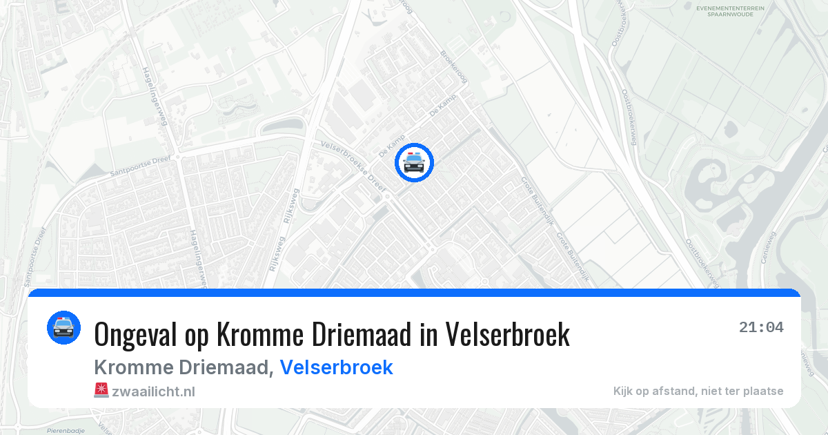Ongeval op Kromme Driemaad in Velserbroek — 22 jul 2026