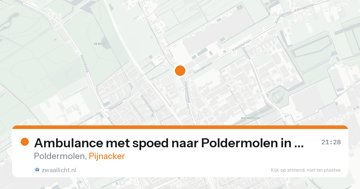 Ambulance met spoed naar Poldermolen in Pijnacker — 20 aug 2026