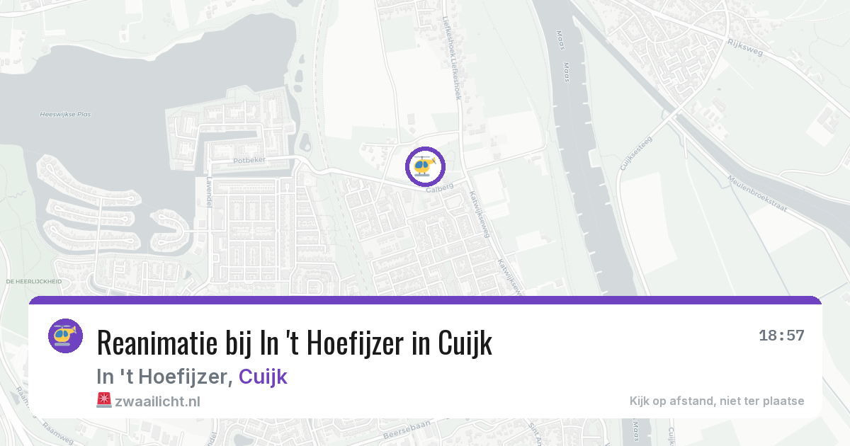 Reanimatie bij In 't Hoefijzer in Cuijk — 11 jul 2026
