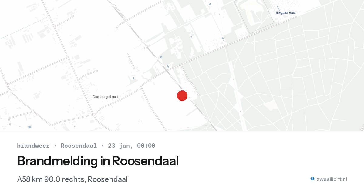Brandmelding in Roosendaal — 22 jan 2026