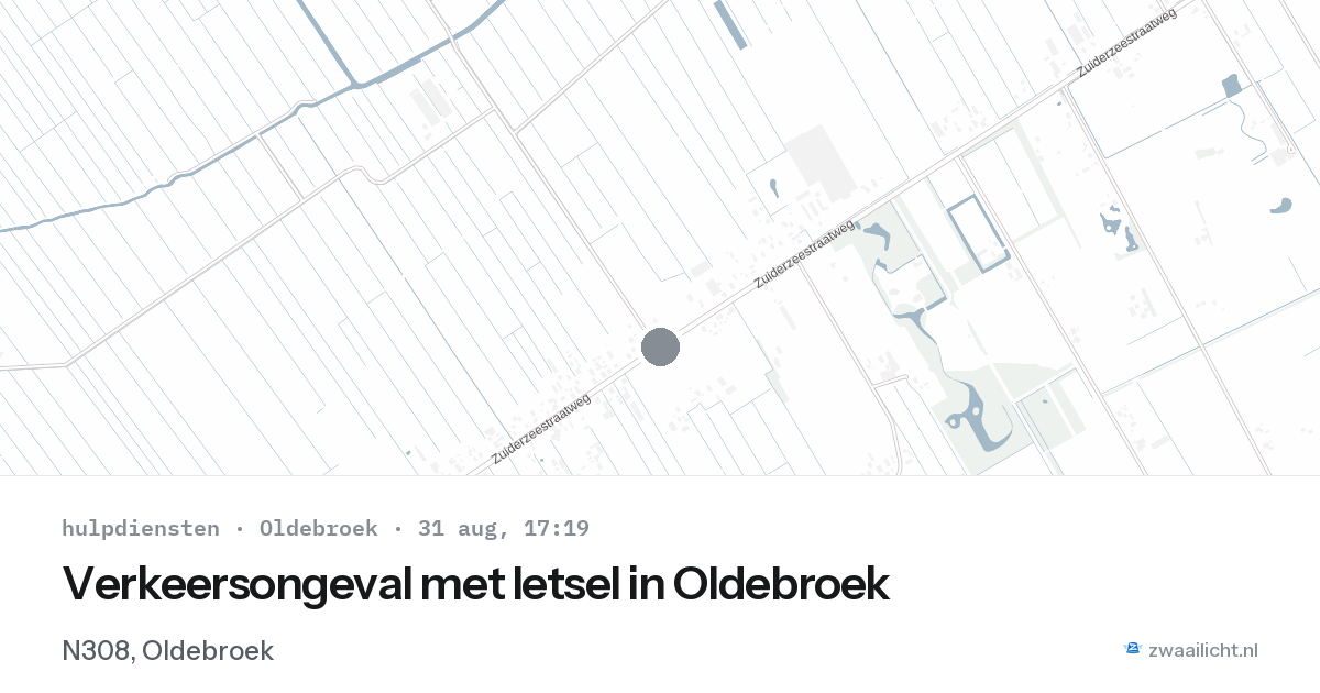 Verkeersongeval met letsel in Oldebroek — 31 aug 2026