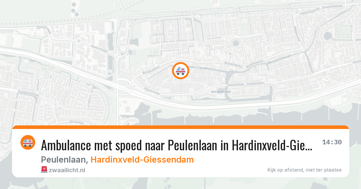 Ambulance met spoed naar Peulenlaan in Hardinxveld-Giessendam — 10 feb 2026