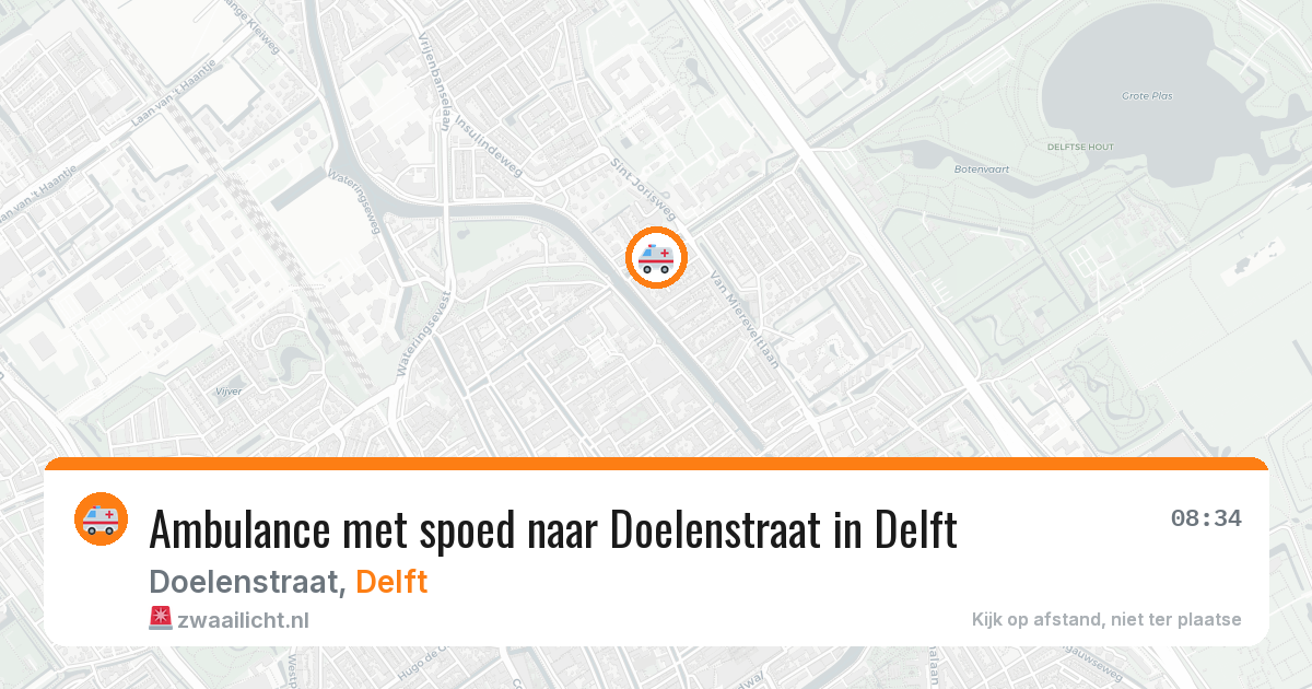 Ambulance met spoed naar Doelenstraat in Delft — 7 aug 2026