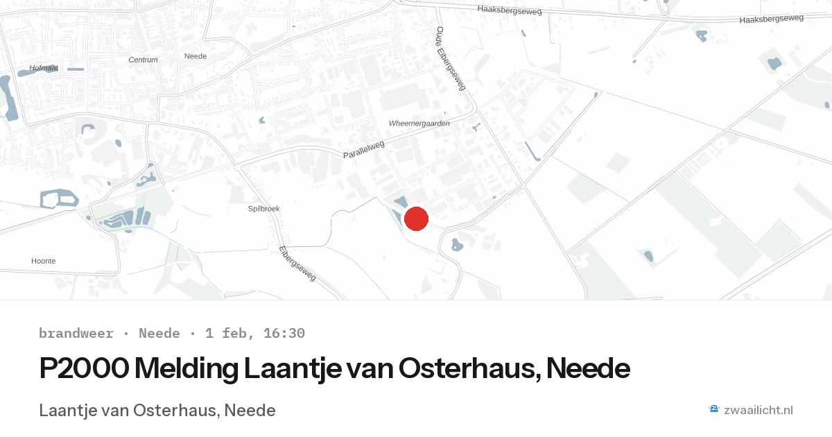 P2000 Melding Laantje van Osterhaus, Neede — 1 feb 2026