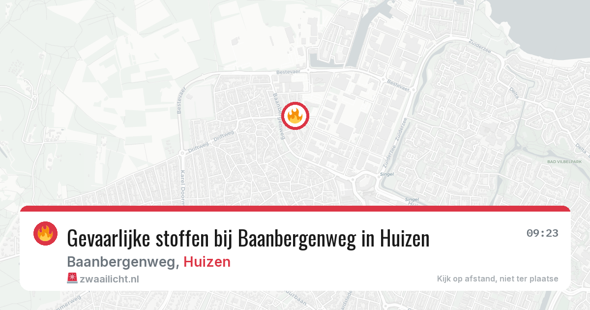 Gevaarlijke stoffen bij Baanbergenweg in Huizen — 10 mrt 2026