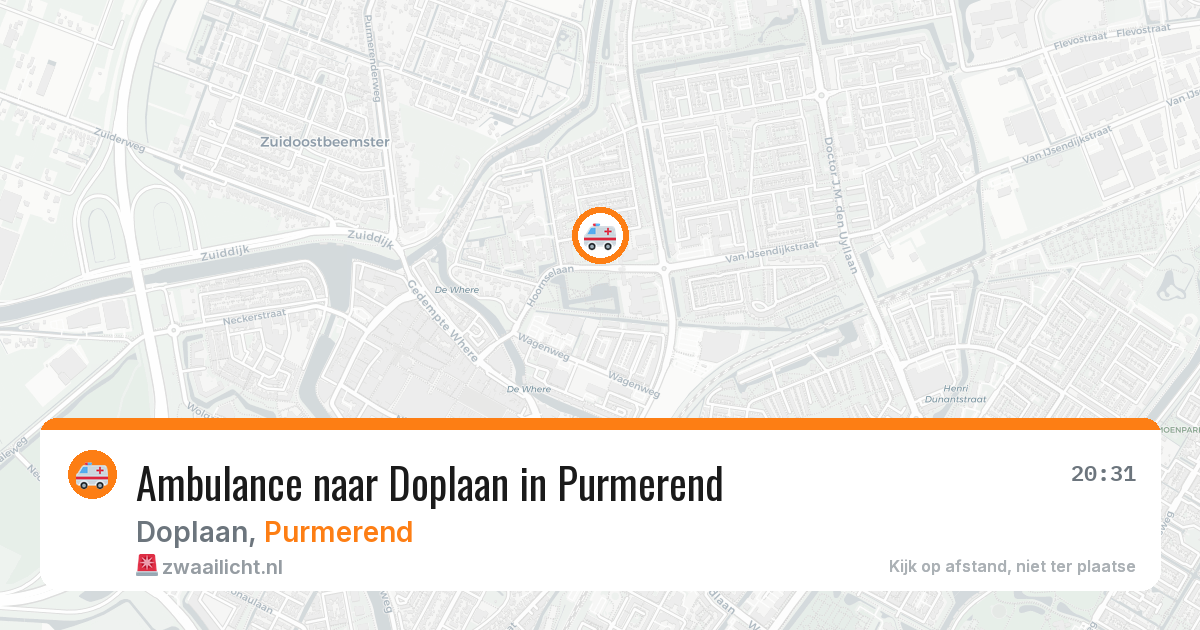 Ambulance naar Doplaan in Purmerend — 3 aug 2026
